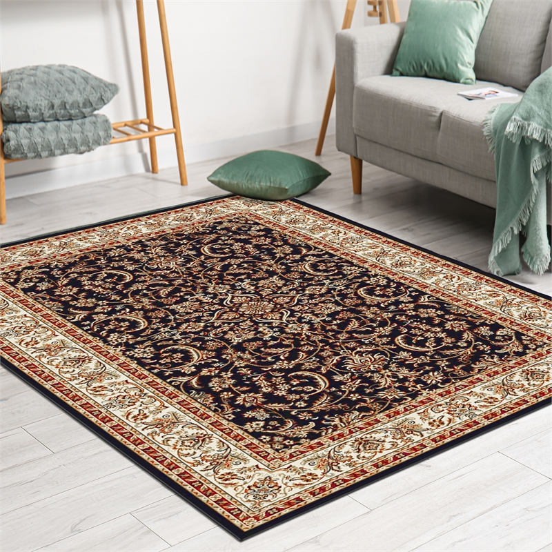 Radici USA Noble Black Traditional Oriental Area Rug 5x8 Polypropylene