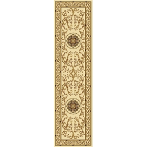 Radici USA Noble Traditional Medallion Oriental 2'2&quot x 8' Rectangular Polypropylene Area Rug in Ivory