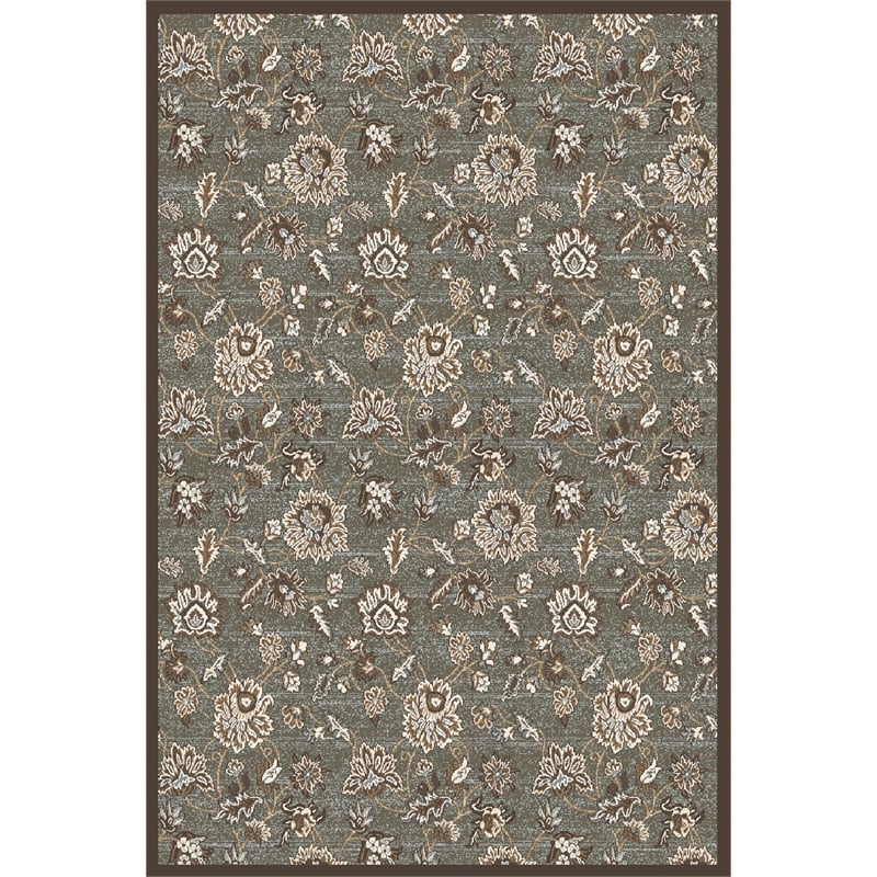 Radici USA Pisa Traditional Floral Light Green Rectangular Polypropylene Area Rug 3'3
