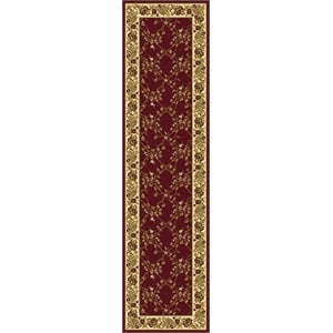 Radici USA Noble Transitional Trellis 2'2&quot x 8' Rectangular Polypropylene Area Rug in Burgundy Red