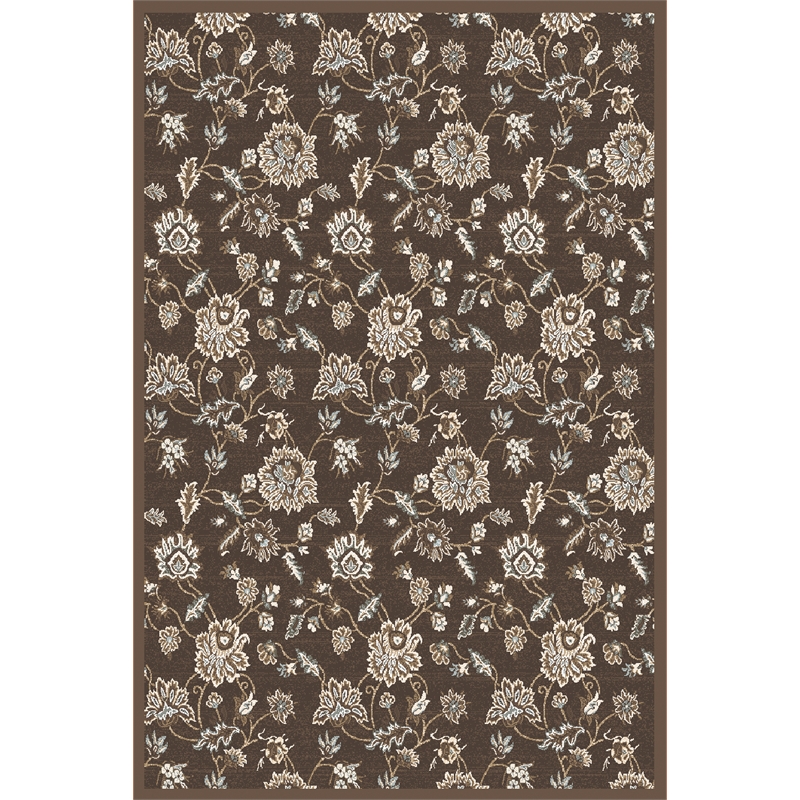 Radici USA Pisa Traditional Floral Brown Rectangular Polypropylene Area Rug 5'3