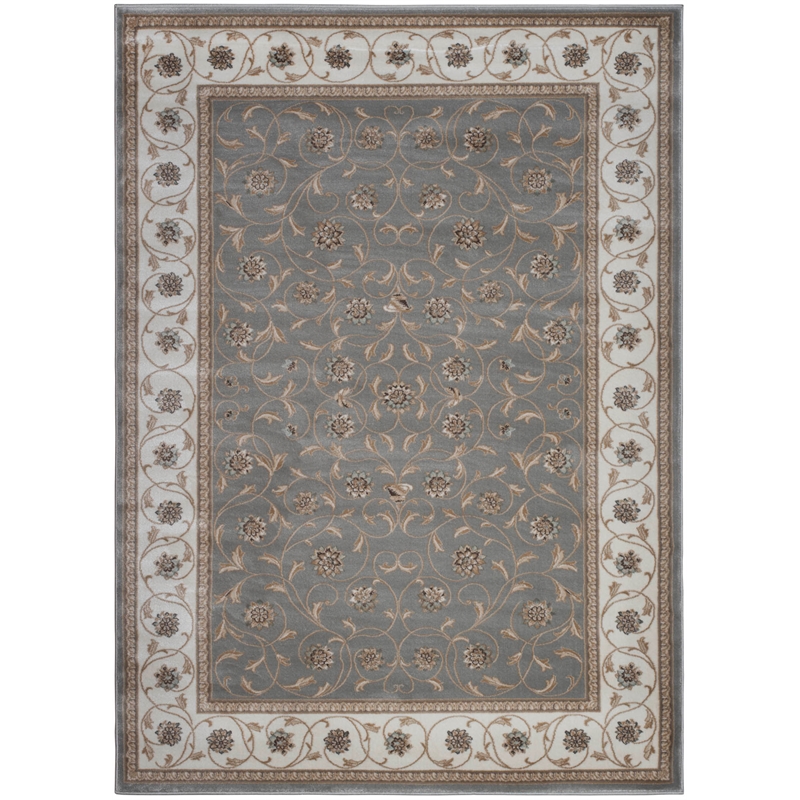 Radici USA Pisa Traditional Vine Floral Gray Rectangular Polypropylene Area Rug 3'3