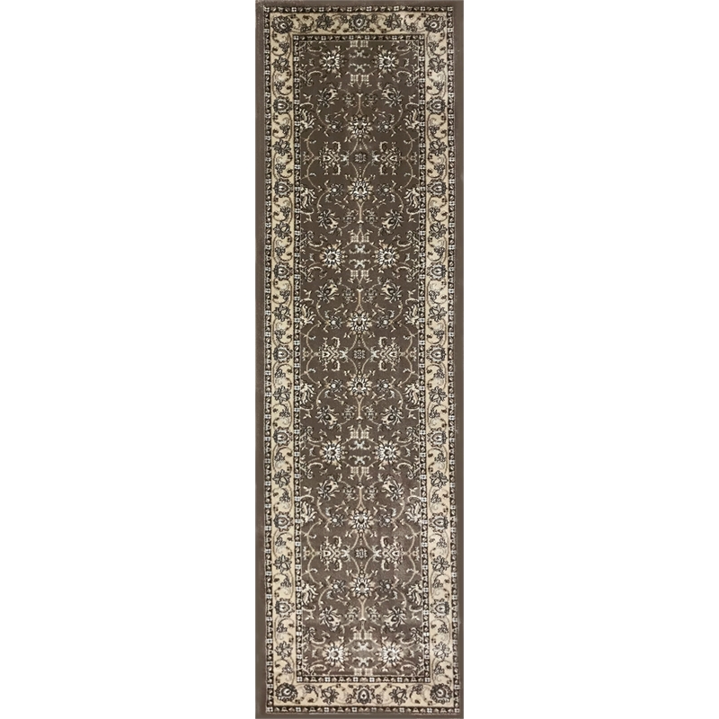Radici USA Pisa Traditional Oriental Brown Runner Polypropylene Rug 2'2
