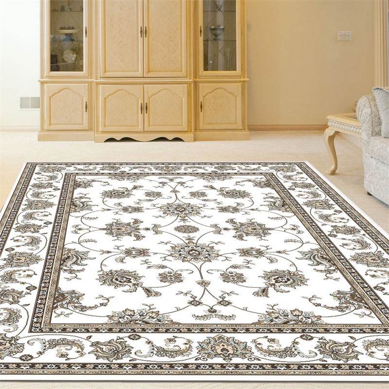 Radici USA Pisa Traditional Oriental Bone White Rectangular Polypropylene Area Rug 3'3