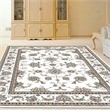 Radici USA Pisa Traditional Oriental Bone White Rectangular Polypropylene Area Rug 5'3