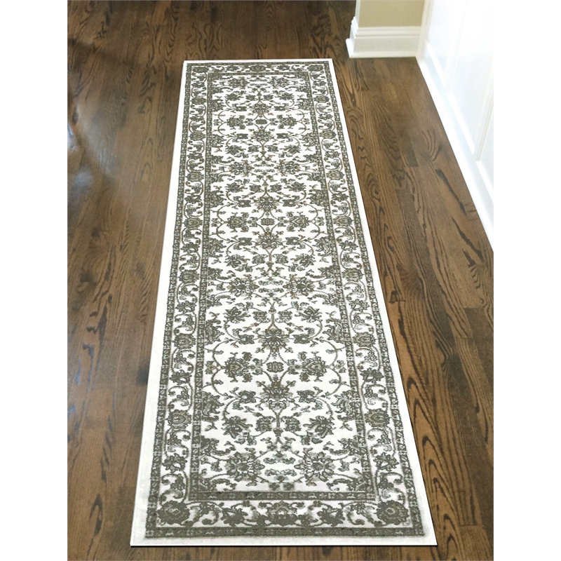 Radici USA Pisa Traditional Oriental Bone White Runner Polypropylene Rug 2'2