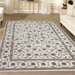 Radici USA Pisa Traditional Vine Floral Bone White Rectangular Polypropylene Area Rug 5'3