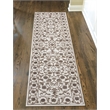 Radici USA Pisa Traditional Vine Floral Bone White Runner Polypropylene Rug 2'2