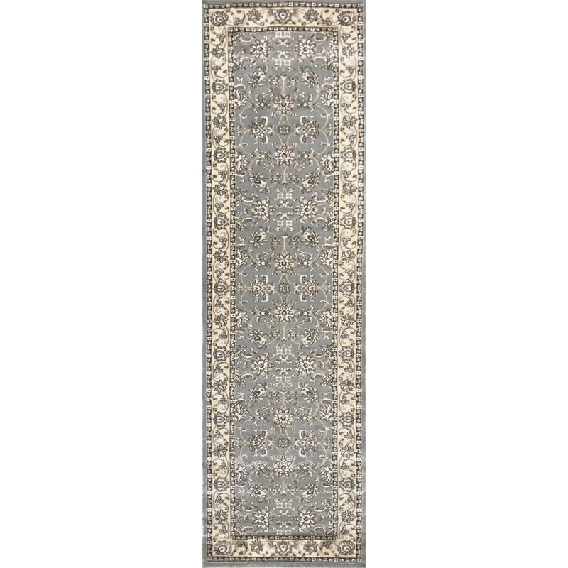 Radici USA Pisa Traditional Oriental Gray Runner Polypropylene Rug 2'2