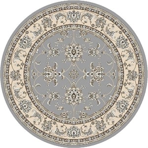 Radici USA Pisa Traditional Oriental Gray 7'10&quot Round Polypropylene Area Rug
