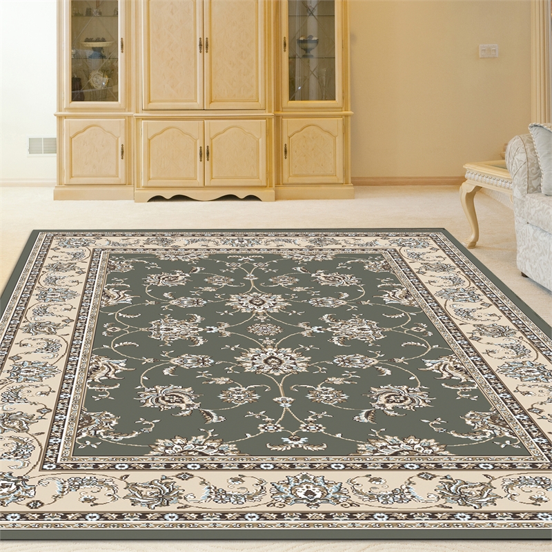 Radici USA Pisa Traditional Oriental Light Green Rectangular Polypropylene Area Rug 3'3