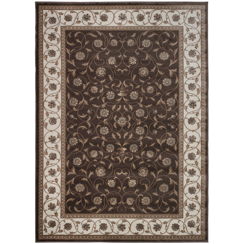 Radici USA Pisa Traditional Vine Floral Brown Rectangular Polypropylene Area Rug 5'3