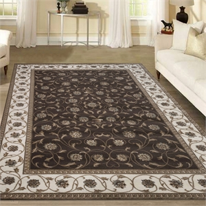 Radici USA Pisa Traditional Vine Floral Brown Rectangular Polypropylene Area Rug 7'10&quot x 10'6&quot