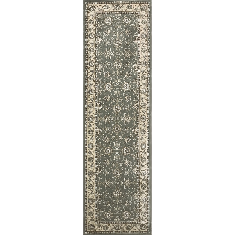 Radici USA Pisa Traditional Oriental Light Green Runner Polypropylene Rug 2'2