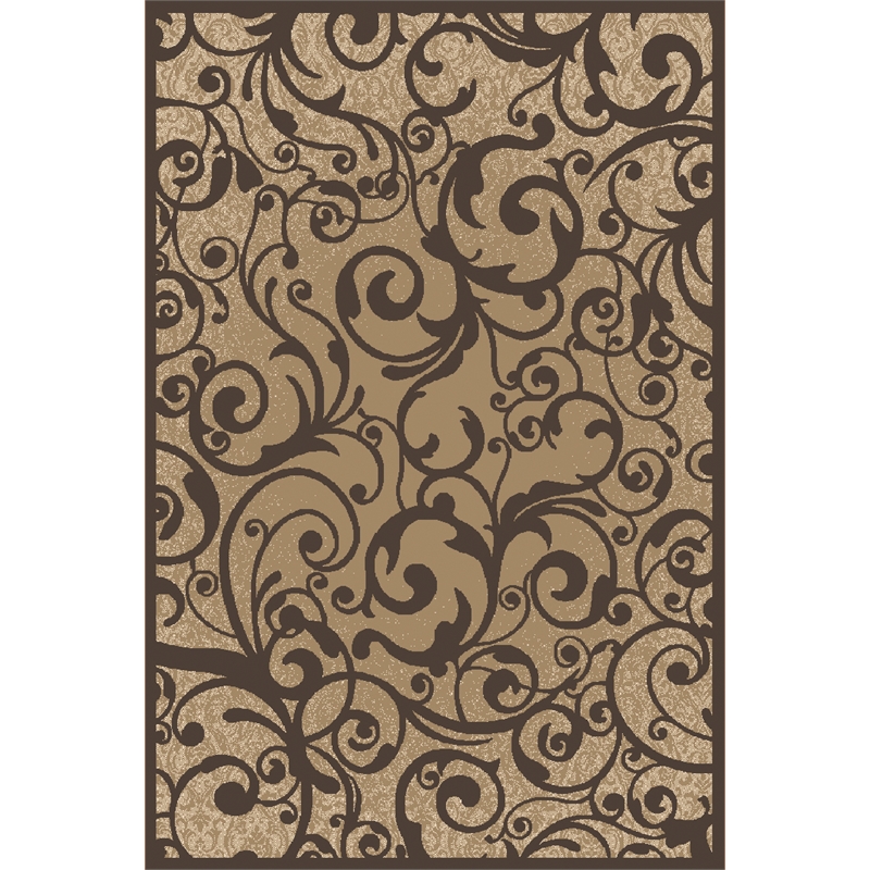 Radici USA Pisa Transitional Scroll Beige Rectangular Polypropylene Area Rug 7'10