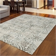 Radici USA Pisa Transitional Damask Bone White Rectangular Polypropylene Area Rug 5'3