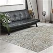 Radici USA Pisa Transitional Damask Bone White Rectangular Polypropylene Area Rug 5'3