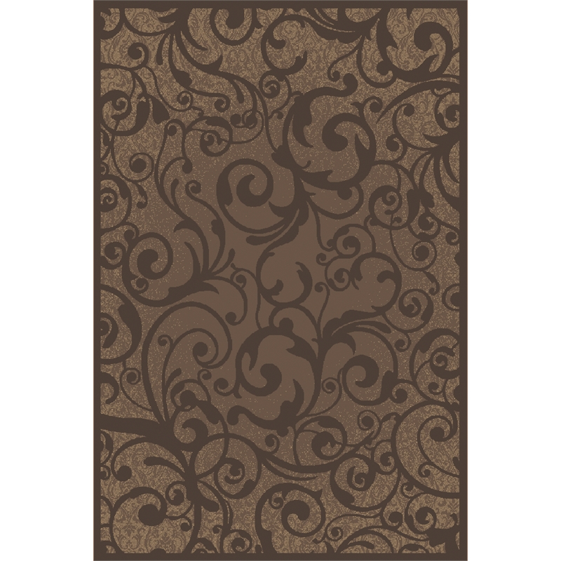 Radici USA Pisa Transitional Scroll Brown Rectangular Polypropylene Area Rug 5'3