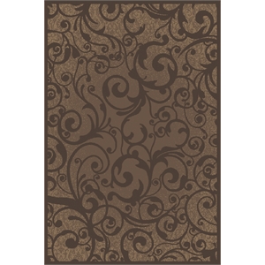 Radici USA Pisa Transitional Scroll Brown Rectangular Polypropylene Area Rug 7'10&quot x 10'6&quot