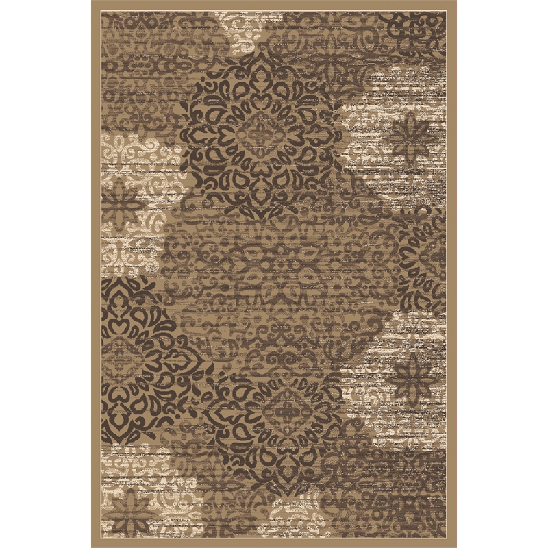 Radici USA Pisa Modern Transitional Beige Rectangular Polypropylene Area Rug 7'10