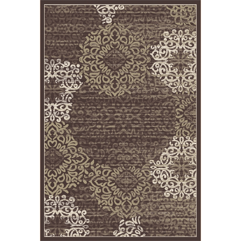 Radici USA Pisa Modern Transitional Brown Rectangular Polypropylene Area Rug 5'3