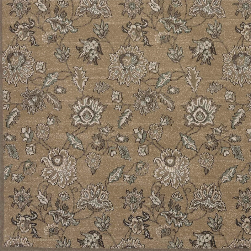 Radici USA Pisa Traditional Floral Beige Rectangular Polypropylene Area Rug 7'10