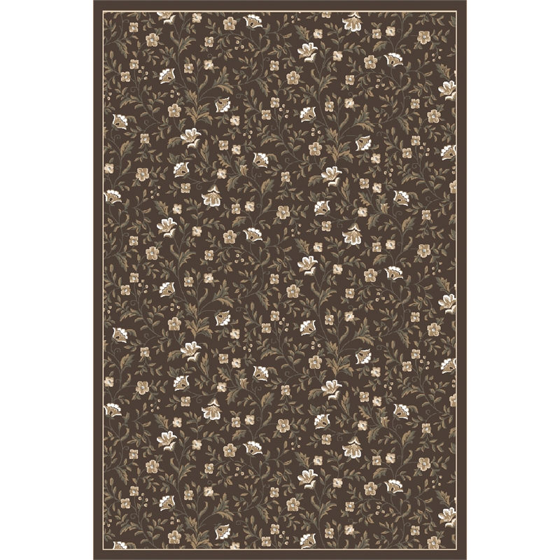 Radici USA Pisa Botanical Floral Brown Rectangular Polypropylene Area Rug 3'3