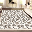 Radici USA Pisa Traditional Floral Bone White Rectangular Polypropylene Area Rug 5'3