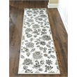 Radici USA Pisa Traditional Floral Bone White Runner Polypropylene Rug 2'2