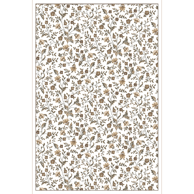 Radici USA Pisa Botanical Floral Bone White Rectangular Polypropylene Area Rug 7'10