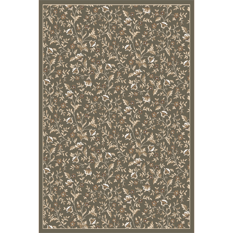Radici USA Pisa Botanical Floral Light Green Rectangular Polypropylene Area Rug 5'3