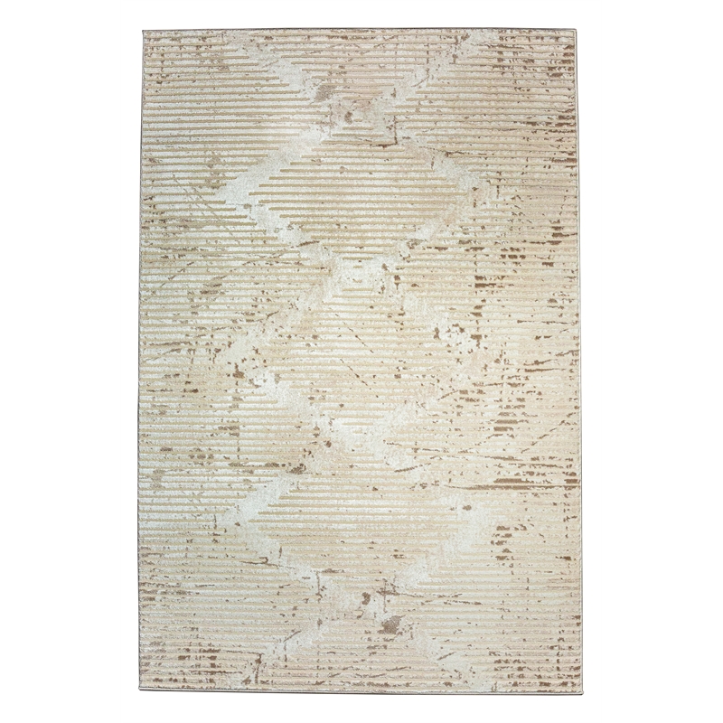 Davide 1230 Transitional Geometric Beige Polypropylene Area Rug 3'3