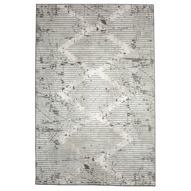 Davide 1230 Transitional Geometric Gray Polypropylene Area Rug 5'3