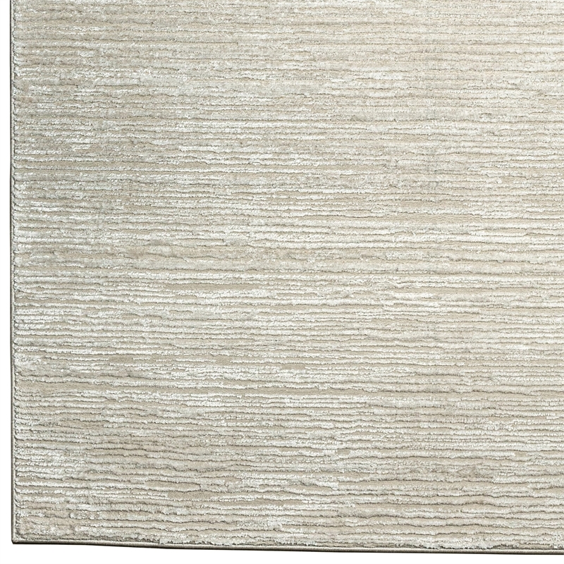 Davide 1228 Transitional Striated Beige Round Polypropylene Area Rug 7'10