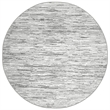 Davide 1228 Transitional Striated Gray Round Polypropylene Area Rug 5'3