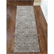 Livigno 1243 Transitional Geometric Beige Runner Polypropylene Area Rug 2'2