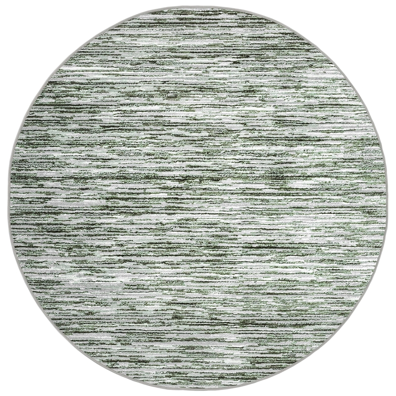 Davide 1228 Transitional Green Round Polypropylene Area Rug 7'10
