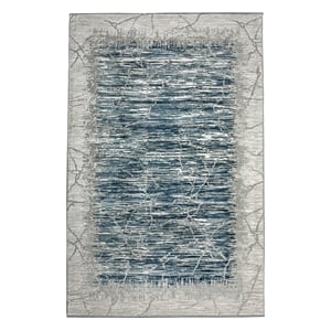 Davide 1229 Transitional Crackled Blue Polypropylene Area Rug 7'10&quot x 10'6&quot