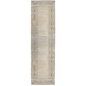 Davide 1231 Transitional Bordered Beige Runner Polypropylene Area Rug 2'2&quot x 7'7&quot