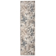Livigno 1242 Transitional Floral Grey Runner Polypropylene Area Rug 2'2