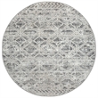 Livigno 1243 Transitional Geometric Gray Round Polypropylene Area Rug 5'3