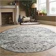 Livigno 1243 Transitional Geometric Gray Round Polypropylene Area Rug 5'3
