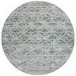 Livigno 1243 Transitional Geometric Green Round Polypropylene Area Rug 5'3