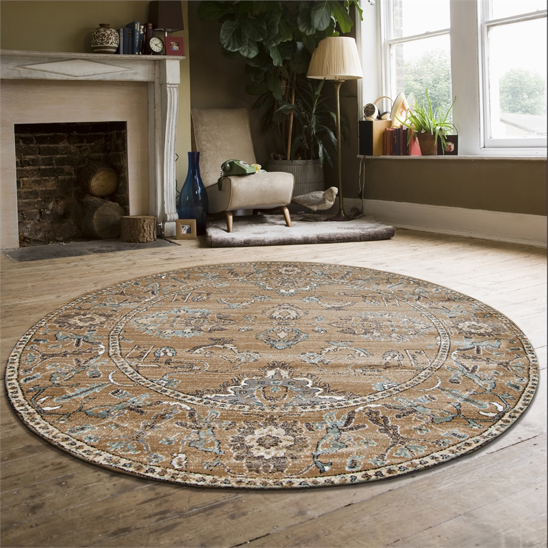 Radici USA Colosseo Traditional Distressed Floral Beige 5'3