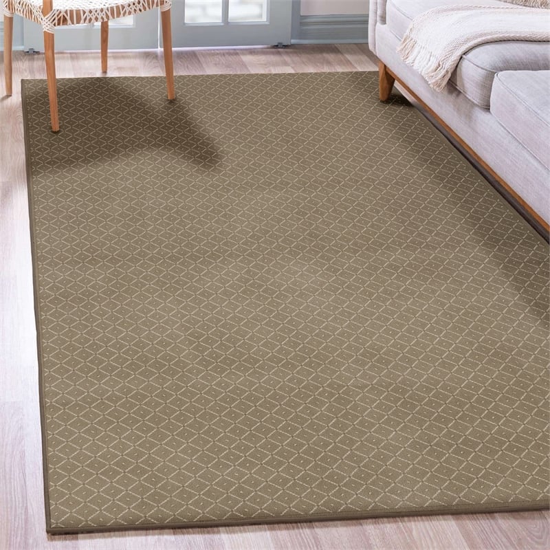 Como 782 Transitional Geometric Beige Rectangular Polypropylene Area Rug 7'9