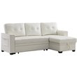 Infini Reversible Faux Leather Pocket Sleeper Sofa in White