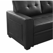 Infini Reversible Faux Leather Pocket Sleeper Sofa in Black