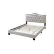 Upholstered Bed Frame with Tufted Button Nailhead Headboard - Beige Twin Size