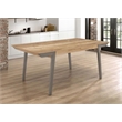 7 Pcs Wooden Dining Set -Two tone Dining Table with 6 Slatted Wood Design Chairs
