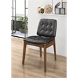 7 Pcs Dining Set-Butterfly Leaf Dining Table with 6 Black Faux Leather Chairs
